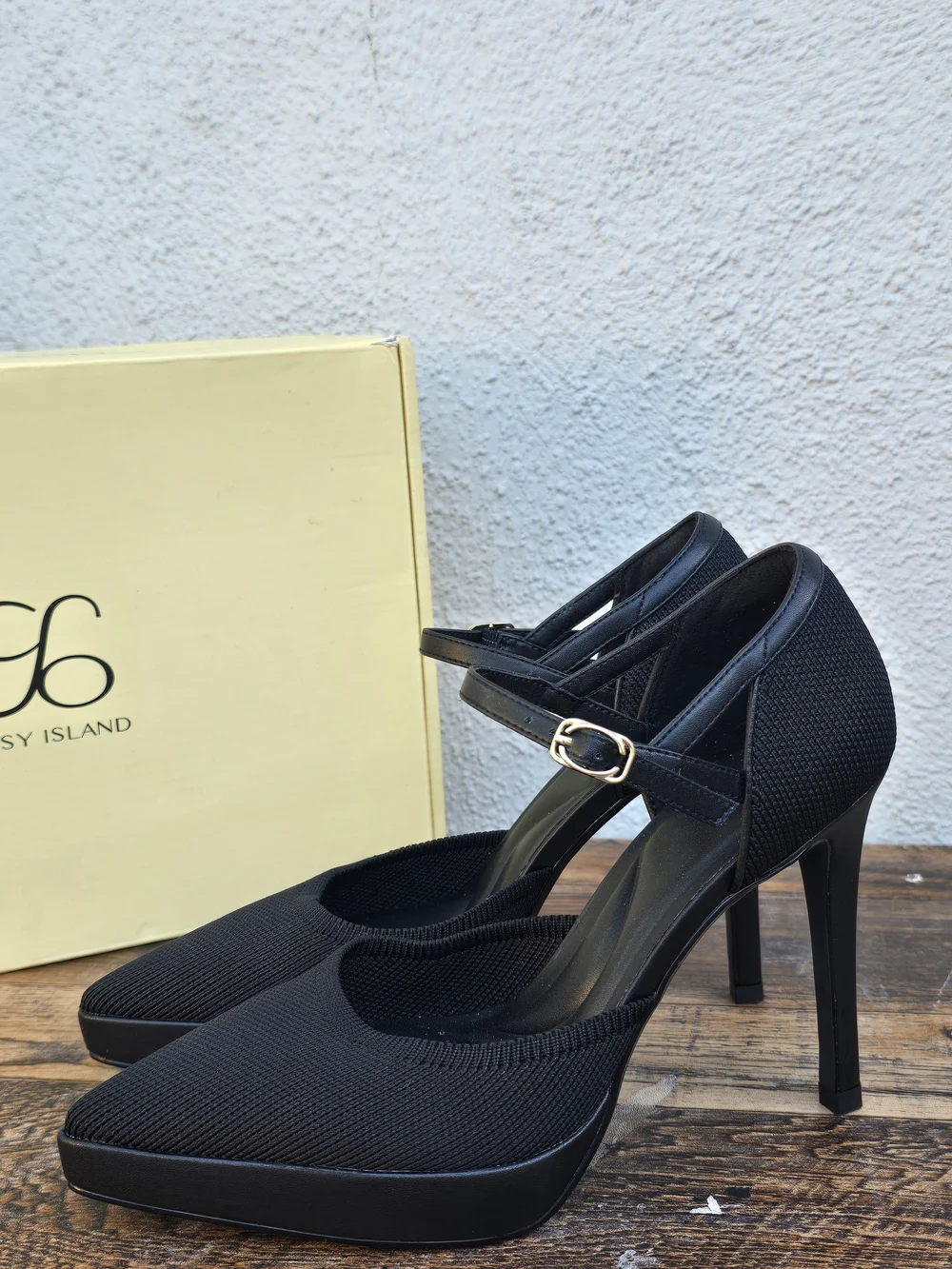 Cosy Islsand Black Pointed Toe Mary Jane Stiletto Heels Size 5 - Picture 4 of 11